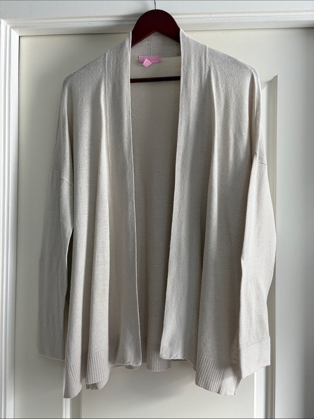 Lilly Pulitzer Open-Front Cream Cardigan